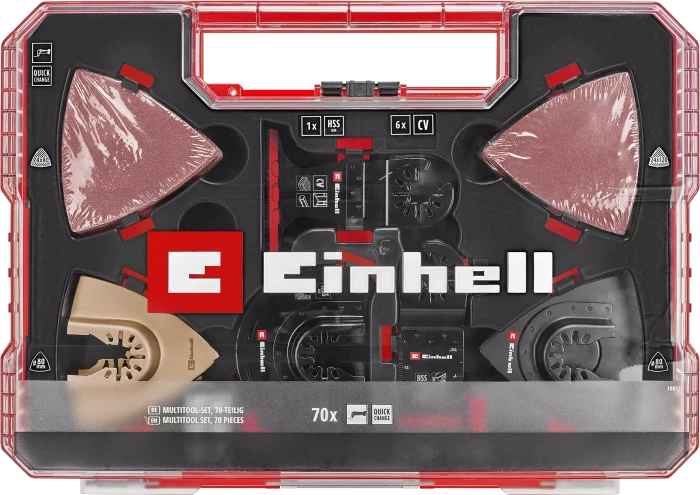 Einhell XXL-Case Zubehörset für Multifunktionswerkzeug inkl. Koffer, 70-tlg.
