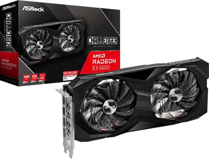 ASRock Radeon RX 6600 Challenger D, RX6600 CLD 8G, 8GB GDDR6, HDMI, 3x DP
