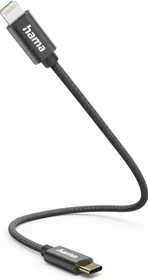Hama Ladekabel USB-C/Lightning 0.2m Nylon schwarz