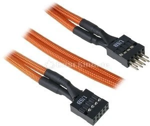 BitFenix Alchemy interne USB-Verlängerung, 0.3m, sleeved orange