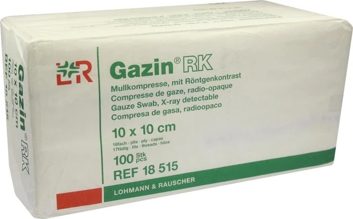 Lohmann & Rauscher Gazin RK Mullkompresse unsteril 16-fach, 10 x 10cm, 100 Stück