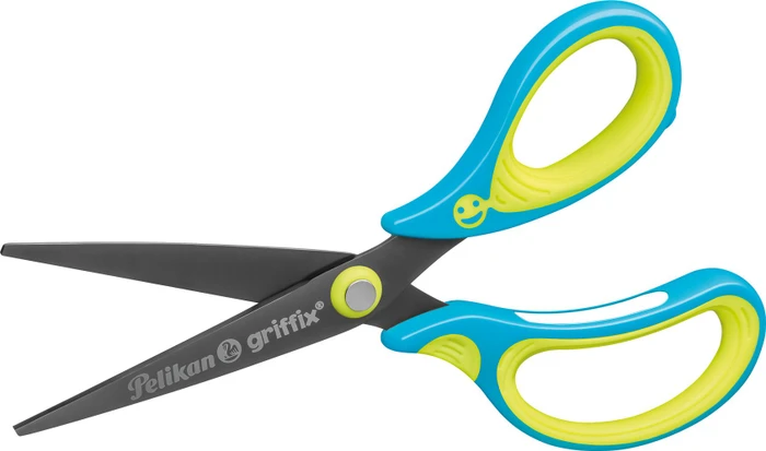 Pelikan griffix Schulschere, Universalschere, Rechtshänder, 150mm, Neon Fresh Blue