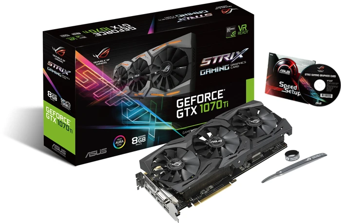 ASUS ROG Strix GeForce GTX 1070 Ti, ROG-STRIX-GTX1070TI-8G-GAMING, 8GB GDDR5, DVI, 2x HDMI, 2x DP