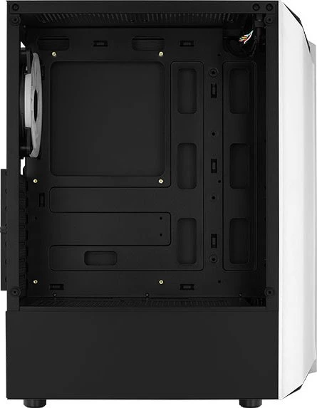 AeroCool Bionic V2, weiß, Lüfter LED RGB, Glasfenster