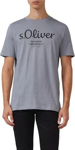 s.Oliver Logo-Print T-Shirt kurzarm schiefergrau (Herren)
