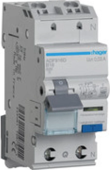 Hager Fehlerstrom-Leitungsschutzschalter, FI/LS-Schalter 1P+N 6kA B-16A 30mA Typ F QC