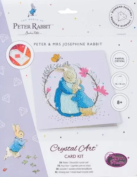 Craft Buddy Crystal Art Card Kit Peter & Mrs Josephine Rabbit