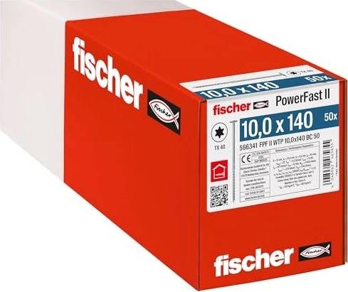 fischer PowerFast FPF II WTP T40 10x140 BC 50 Holzbauschraube, 10x140mm, 50 Stück