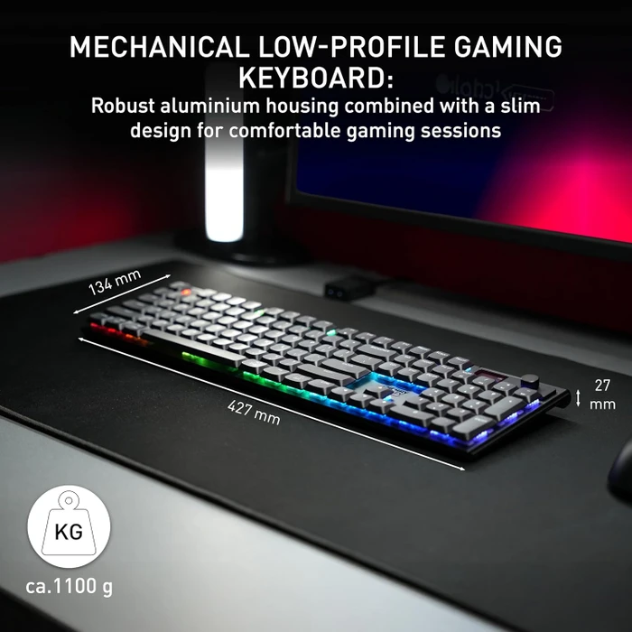 Cherry MX 10.1 Wireless, schwarz, MX LOW PROFILE 2.0 RED, USB/Bluetooth, US