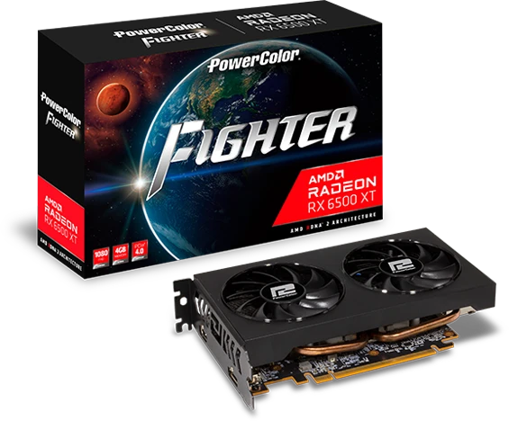 PowerColor Fighter Radeon RX 6500 XT, 4GB GDDR6, HDMI, DP