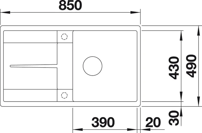 Blanco Metra 5 S-F Becken reversibel mit Ablauffernbedienung anthrazit