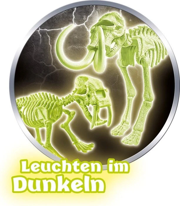 Clementoni Galileo Ausgrabungsset Smilodon & Mammut fluoreszierend