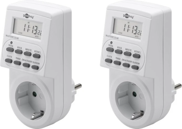 Wentronic goobay digitale Wochenzeitschaltuhr, IP20, weiß, 2er-Pack (55543)