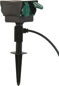 uniTEC Gartensteckdose mit Erdspieß, 4-fach, 1.5m