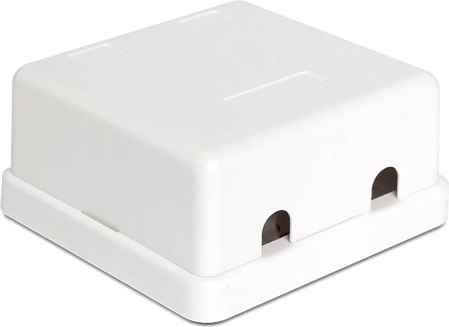 DeLOCK Keystone Aufputz-Leergehäuse, 2-fach, 1HE, weiß