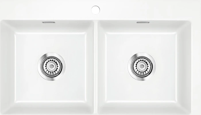 systemceram Mera Twin F Einbau Doppelspüle grönland