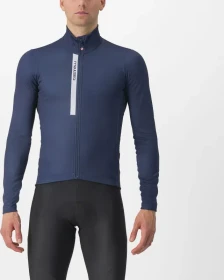 Castelli Entrata Thermal Trikot langarm belgian blue/silver gray (Herren)