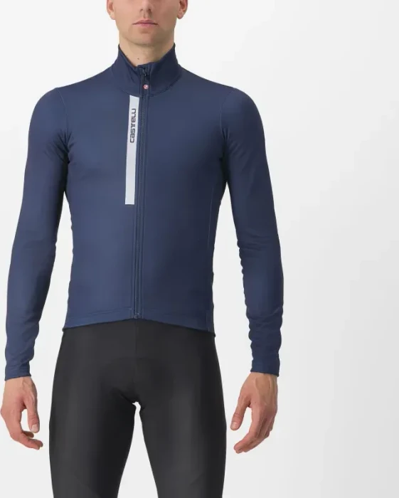 Castelli Entrata Thermal Trikot langarm belgian blue/silver gray (Herren)