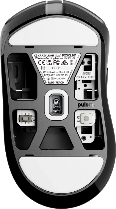 Pulsar Gaming Gears X3 CrazyLight Mini Wireless Jet Black, USB