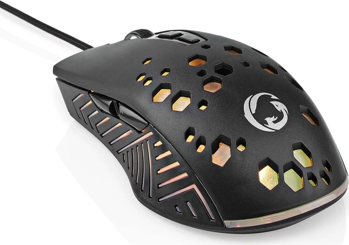 Nedis Wired Gaming Mouse with 12 lighting modes, schwarz, USB