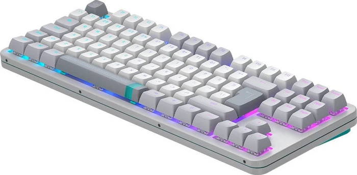 Dark Project ALU87A Daylight Gaming Keyboard, weiß/grau, LEDs RGB, g3ms Zircon Speed, USB, DE