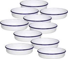 Krüger Husum Auflaufform rund 28cm weiß/blau