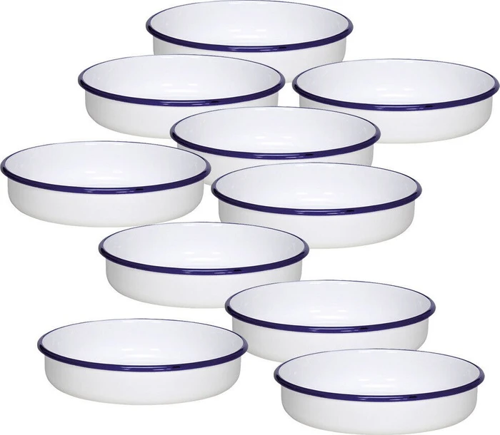 Krüger Husum Auflaufform rund 28cm weiß/blau