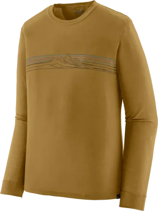 Patagonia Capilene Cool Merino Graphic Funktionsshirt langarm strata stripe: bobcat brown (Herren)