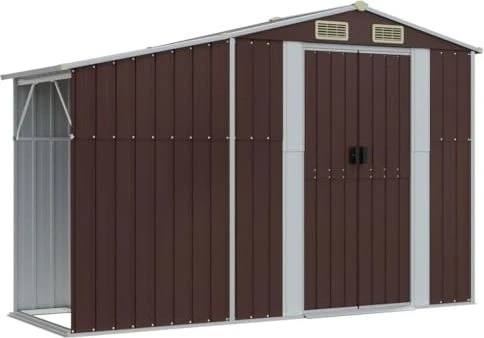 vidaXL Metall Gerätehaus 277x93cm braun