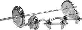 Gorilla Sports Hantelstangen Chrom Sternverschluss Set 108kg