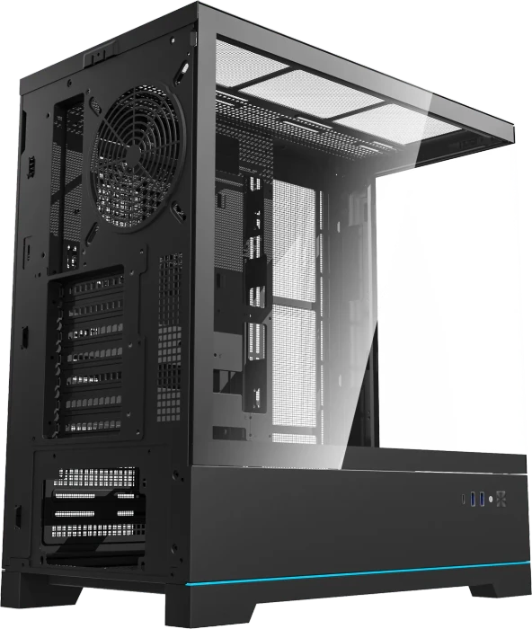 DarkFlash DY451 Pro Black, ohne Lüfter, Glasfenster