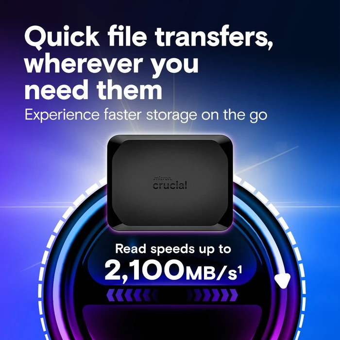 Crucial X10 Portable SSD, schwarz, 4TB, USB-C 3.2