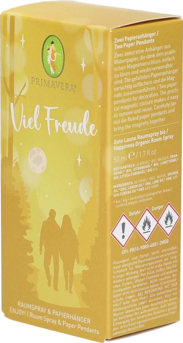 Primavera Viel Freude XMAS 2025 Gute Laune Spray 50ml + 2x Weihnachtsbaumanhänger Duftset