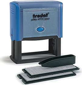 trodat printy 4931 Typomatic Textstempel zum Selbersetzen, 70x30mm, schwarz/blau