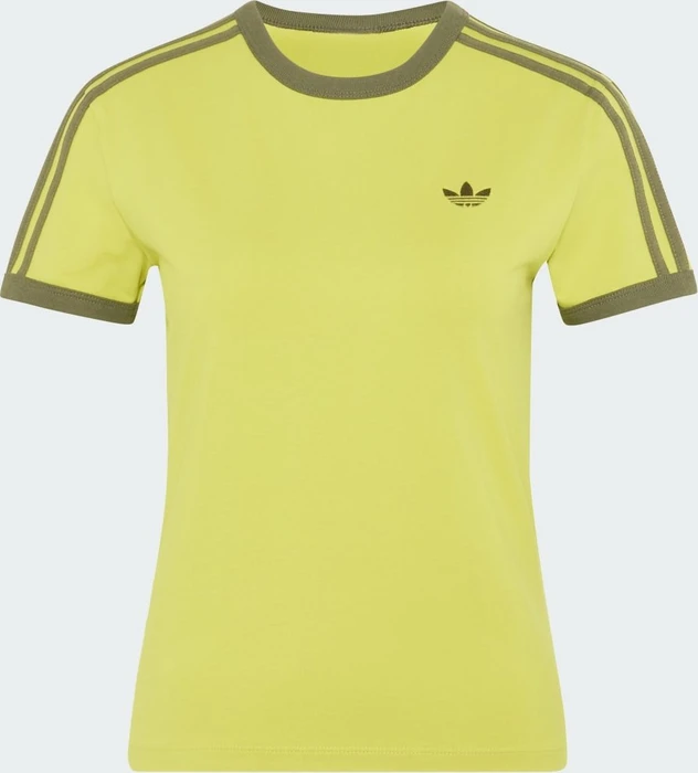 adidas 3-Streifen Slim T-Shirt kurzarm preloved lime/olive strata (Damen)