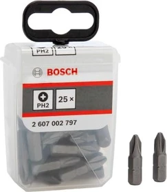 Bosch Professional Extra Hard PH Kreuzschlitz Bit 1/4", PH2x25mm, 25 Stück