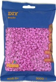 Hama midi Beutel mit Perlen 3000 Stück pastell pink