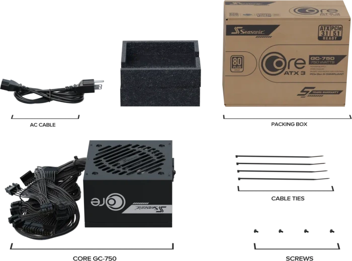 Seasonic Core GC-750 750W, ATX 3.1