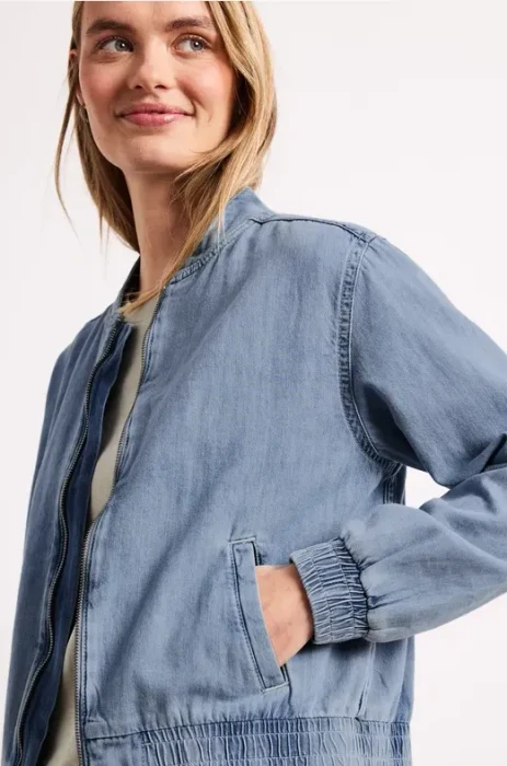 Street One Blouson im Denim-Look mit Taschen Jacke ultra bleach random washed (Damen)