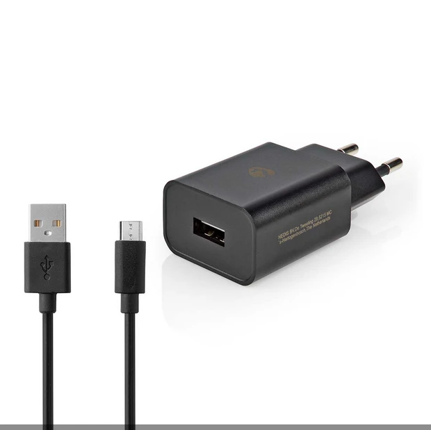 Nedis 10.5W USB-Universal-Ladegerät inkl. Micro-USB-Kabel schwarz