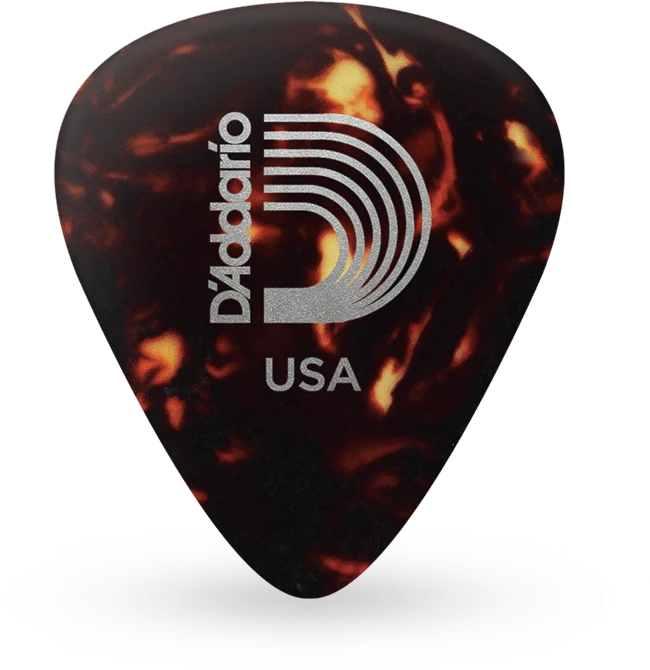 D'Addario Classic Celluloid Pick, Shell, Extra Heavy Gauge (1.25mm), 25-Pack