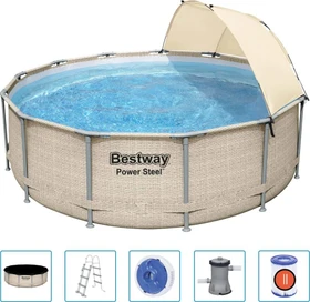 Bestway Power Steel Frame Pool Set rund 396x107cm