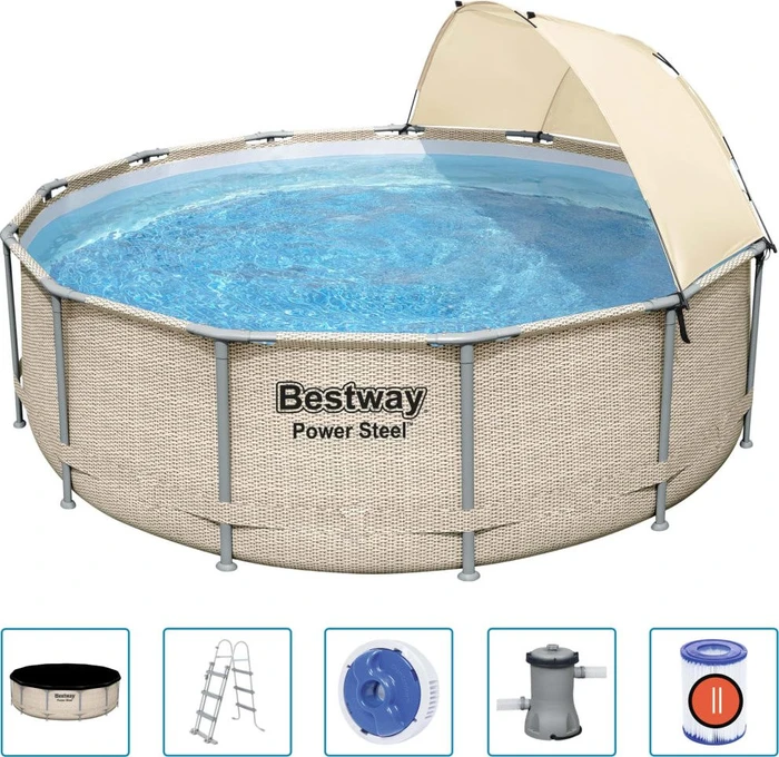 Bestway Power Steel Frame Pool Set rund 396x107cm