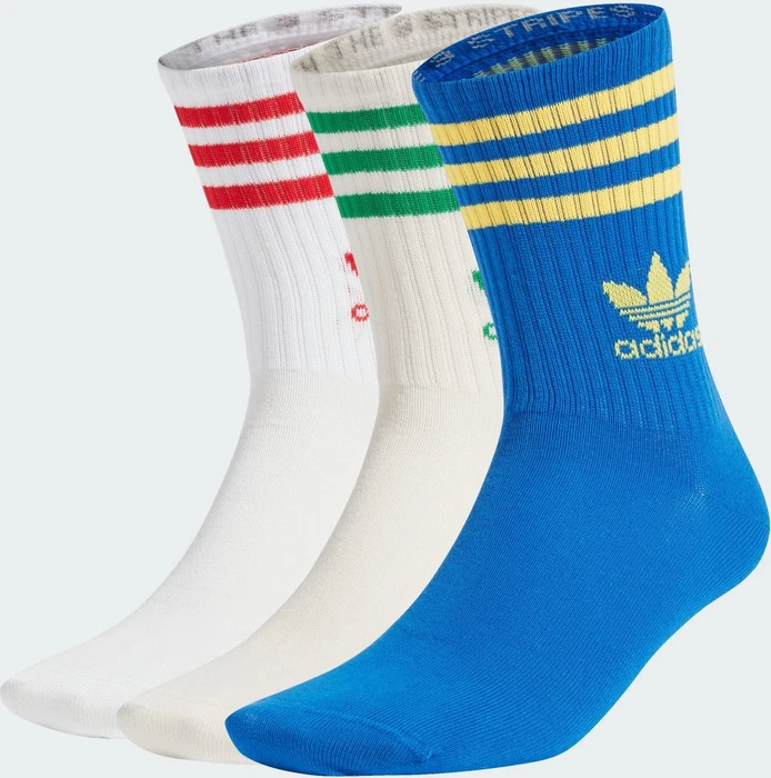 adidas Mid Cut Crew Socken blue/chalk white/white, 3 Paare