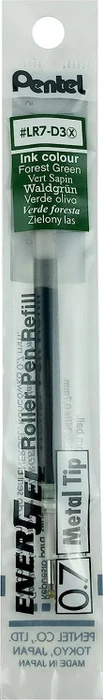 Pentel EnerGel Roller Pen LR7-D3X Tintenrollermine 0.35mm (0.7mm Ball) waldgrün, 12er-Pack