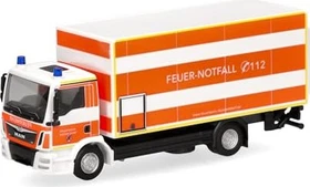 Herpa MAN TGM Koffer-LKW mit Ladebordwand Feuerwehr Düsseldorf