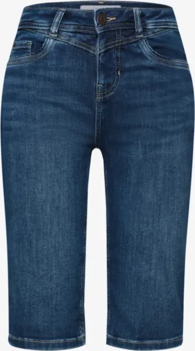 Street One Jane Bermuda Shorts mit Turn-Up Detail Jeans dark blue authentic wash (Damen)