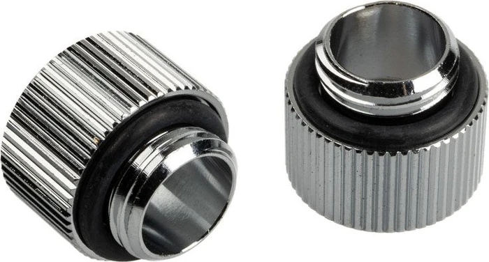 Bitspower Touchaqua Verlängerung G1/4" auf G1/4", 10mm, Glorious Silver, 2er-Pack