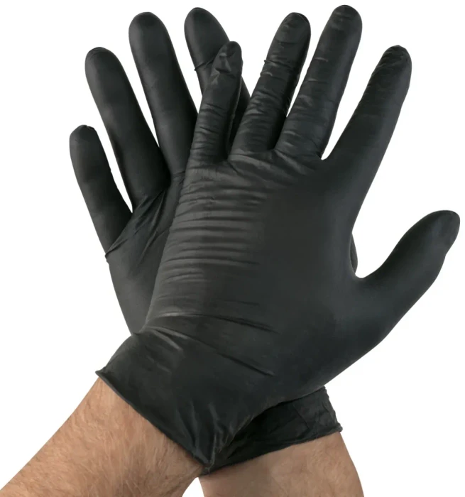 Franz Mensch Hygostar Latex Diablo Einweghandschuhe M schwarz, 100 Stück
