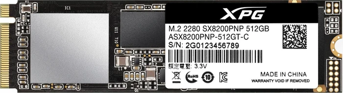 ADATA XPG SX8200 Pro 512GB, M.2 2280 / M-Key / PCIe 3.0 x4